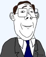 brown_hair clothes eyebrows fixed glasses hair necktie shaved smile suit variant:protestantjak // 726x888 // 20.4KB