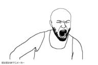 animated arm clothes open_mouth poyopoyo soyjak stubble urouro variant:unknown // 400x266 // 271.6KB