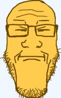 closed_eyes closed_mouth emoticon glasses neutral series:soymoji soyjak stubble subvariant:neutralplier variant:markiplier_soyjak yellow yellow_skin // 406x645 // 10.2KB