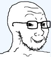 alternate glasses raised_eyebrow smile stubble subvariant:soyak_34 teeth variant:soyak wholesome // 607x678 // 13.4KB