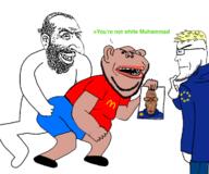 amerimutt aryan euromutt happy_merchant holding_object kike meta:pornographic_content shitskin subvariant:euroaryan subvariant:euromutt subvariant:impish_amerimutt variant:impish_soyak_ears variant:markiplier_soyjak // 1200x1000 // 503.7KB