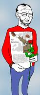 Aaron_Bushnell arm balding closed_eyes clothes cloud glasses hat holding_object jacket parody poster rose sad sky stubble subvariant:mournjak torso uniform variant:kuzjak variant:soyak watch // 840x1960 // 227.1KB