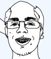 balding braces ear glasses hair hand open_mouth soyjak stubble variant:unknown // 256x296 // 5.8KB