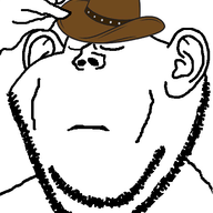 animated closed_eyes closed_mouth clothes cowboy_hat ear hand hat soyjak stubble variant:impish_soyak_ears // 479x600 // 268.2KB