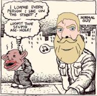 aryan beard blond clothes comic ear looking_at_you mustache mutt nordic_chad robert_crumb shoe smile soyjak speech_bubble text variant:cobson // 750x742 // 738.2KB