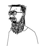angry beard ear glasses hair open_mouth soyjak template variant:buddy // 740x786 // 15.0KB