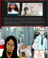 arm brown_skin cockroach cyrillic_text flag:russia flag:tajikistan flag:transgender_pride_flag hair irl_background news open_mouth passport photo red_lips russia shitskin showing_something stubble tajik tajikistan text tranny uniform variant:angry_soyjak variant:chudjak variant:feraljak yellow_teeth ywnbaw // 1000x1200 // 1.2MB