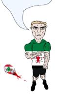 2soyjaks ack angry blood bloodshot_eyes buff closed_mouth clothes ear emblem flag flag:lebanon flag:syrian_rebels full_body glasses hair lebanon meta:tagme open_mouth severed_head soyjak speech_bubble speech_bubble_empty subvariant:chudjak_front subvariant:unbotheredchud syria syrian_rebels tranny variant:bernd variant:chudjak vein white_skin yellow_teeth // 976x1600 // 434.1KB