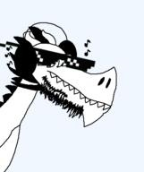 artist:crimsonvoidhydra1488 closed_mouth glasses headphones horn sharp_teeth spike spikes teeth variant:dragonjak // 380x453 // 16.1KB