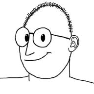 closed_mouth deformed ear flipped glasses hair smile subvariant:strangeweiner variant:weirdpenis // 900x900 // 15.6KB