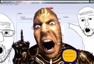 award goofy_ahh_font_on_skibidi pointing soyjak soyjak_party the_lawnmower_man variant:cobson variant:two_pointing_soyjaks // 958x653 // 623.4KB