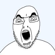 angry beard glasses open_mouth rantsona stubble variant:cobson yakubzongs // 1000x1000 // 21.6KB