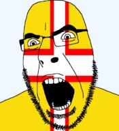 angry british dorset england flag flag:dorset glasses hair looking_to_the_left open_mouth soyjak stubble teeth thick_eyebrows united_kingdom variant:cobson // 721x789 // 21.5KB