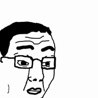 animated based glasses hair open_mouth soyjak text variant:chudjak // 645x770 // 118.1KB