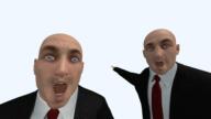 3d_model a10_eyes bald blue_background blue_eyes pointing red_tie smoking surprised variant:two_pointing_soyjaks // 1920x1080 // 845.9KB