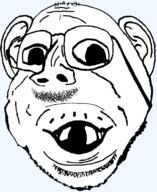 deformed ear glasses moustache stubble template transparent_background variant:deformedenberg // 630x772 // 45.0KB