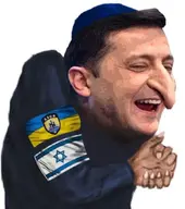 a_wyatt_mann arm azov_battalion beard big_nose clothes flag flag:israel flag:ukraine hair hand hat jewish_nose judaism kippah meta:not_oc nas:merchant nose rubbing_hands smug teeth white_background white_skin // 768x868 // 62.7KB