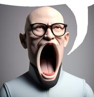 3d ai_generated bald beard clothes ear glasses open_mouth shadow soyjak speech_bubble speech_bubble_empty teeth variant:unknown // 512x530 // 191.9KB