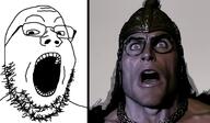 ai_generated chain glasses helmet open_mouth soldier soyjak stubble variant:gapejak // 1853x1080 // 302.1KB