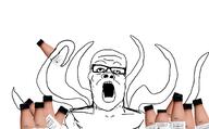 animal arm bottle glasses holding_bottle holding_soylent octopus open_mouth plastic_bottle soy soyjak soylent soylent_(cacao) soylent_bottle variant:a24_slowburn_soyjak // 1409x871 // 282.3KB