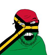 angry country flag glasses jacksepticeye looking_at_you mustache open_mouth soyjak stubble teeth vanuatu variant:feraljak youtube // 1500x1500 // 31.2KB