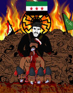 ack alawite arab beheaded blood blue_eyes brown_skin chud closed_mouth dead death fire flag:syria_opposition jihad kill knife muslims open_mouth shia shitskin smile smiley_face sunni syria syrian_civil_war tongue turban variant:bernd variant:chudjak variant:cobson variant:feraljak // 1900x2416 // 1.5MB