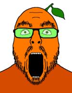 froot glasses leaf open_mouth soyjak stubble variant:flartson // 410x524 // 20.1KB