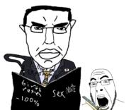 2soyjaks assassination book closed_mouth country death_note firearm flag glasses gun hair holding_book holding_gun holding_object japan millions_must_die open_mouth shinzo_abe shotgun stubble subvariant:chudjak_front subvariant:pol_face text variant:chudjak variant:cobson weapon // 842x683 // 223.0KB