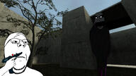 black_skin entity frown frustrated gun holding_pistol horror_game no_players_online open_mouth pistol soyjak stubble variant:cobson variant:gapejak white_eyes // 1920x1080 // 1.1MB