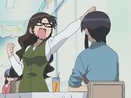 anime aryanime azumanga_daioh gaping_mouth glasses ias oc salute stubble variant:unknown yukari_tanizaki // 1207x905 // 738.7KB