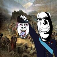 2soyjaks bloodshot_eyes churka circassian circassian_genocide clenched_teeth glasses goat grigory_zass holding_severed_head medal military_uniform mustache open_mouth painting papakha purple_hair severed_head stubble subvariant:hornyson tranny variant:bernd variant:cobson yellow_teeth // 680x680 // 123.3KB