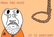 bald brunetto_city_anomalous_containment closed_mouth frown jumpsuit looking_to_the_right mustache orange_jumpsuit poster red_text redraw rope scared soyjak stubble subvariant:brunetto text unslopjakked variant:bernd white_skin zipper // 864x586 // 46.8KB