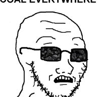 coal glasses half_open_mouth scared soyjak stubble subvariant:soyak_(concerned) text variant:soyak why_do_i_see_coal_everywhere // 708x1000 // 57.5KB