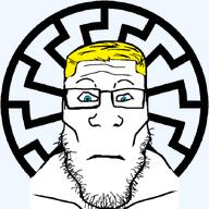 animated aryan blond blue_eyes buff looking_at_you neutral sonnenrad subvariant:neutralplier variant:markiplier_soyjak // 700x700 // 4.0MB