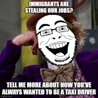 american_politics aryan_chad boomer facebook impact_font politics smile smug soyjak stubble subvariant:giggleson top_hat variant:cobson // 500x500 // 71.1KB