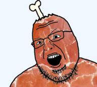 bone ham meat series:foodeez! soyjak variant:shotjak // 424x384 // 142.5KB