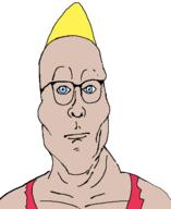 blue_eyes chad chad_thundercock clothes glasses variant:Cobbert virgin_vs_chad yellow_hair // 518x635 // 12.1KB