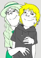 blush clothes crystal_cafe female green_hair hair hand hat nate pedophile shota smile subvariant:gapejak_female subvariant:shoyta tshirt variant:gapejak yellow_hair // 640x906 // 207.5KB