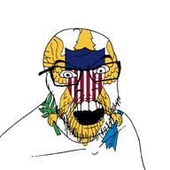 angry country flag glasses jacksepticeye looking_at_you mustache open_mouth soyjak stubble teeth variant:feraljak virgin_islands youtube // 1500x1500 // 105.8KB