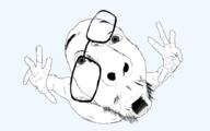 arm fisheye fisheye_lens glasses grey_eyes made_by_the_man_who_redraws_stuff mustache open_mouth redraw soyjak stubble variant:fisheyejak // 1024x640 // 58.5KB