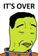 astronaut big_forehead cheeks chud closed_eyes closed_mouth dark_hair defeated despair english_text eyebrows eyes flight_suit forehead frown green_skin harness head head_only helmet_seal its_over jebediah_kerman kerbal kerbal_space_program kerbal_space_program_2 kerbonaut kerman lips looking_down neck neck_ring no_helmet no_nose orange_shirt private_division sad shoulders spacesuit take_two_interactive text tired variant:chudjak wrinkles zipper // 640x934 // 17.5KB