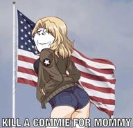 american_flag amerimutt anime anime_girl anti_communism ass blonde_hair_ communism girl subvariant:wholesome_soyjak text variant:gapejak // 1170x1128 // 239.0KB