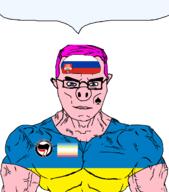 ace_of_spades antifa bbc buff glasses map_(pedophile) obsession pedophile pig purple_hair russia russo_ukrainian_war speech_bubble subvariant:chudjak_front ukraine variant:chudjak // 1059x1200 // 73.1KB
