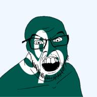 angry flag flag:miyagi glasses hair japan looking_at_you miyagi mustache open_mouth soyjak stubble teeth todofuken transparent_background variant:feraljak // 1500x1500 // 92.5KB