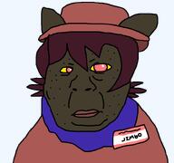 animal artist:crimsonvoidhydra1488 brown_skin cat clothes ear furfag hair hat jimbo_(namefag) meta:leaky meta:namefags my_name_is_(sticker) nigger niko_(oneshot) oneshot oneshot_pedo_nigger oneshotfag redraw scarf shitskin text variant:alicia // 801x750 // 20.8KB