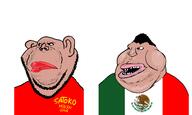 2soyjaks angry artist:romanian_schizo brown_skin fat flag:mexico green hair mexico obese red reverse satoko_houjou(namefag) swapped variant:meximutt // 1888x1135 // 102.2KB