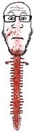 blood blood_on_face blood_splatter bone death decapitation glasses gore looking_at_you neutral severed_head soyjak spine stubble subvariant:neutralplier variant:markiplier_soyjak white_background // 216x798 // 110.7KB