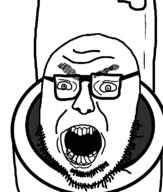 angry crooked_teeth glasses open_mouth skibidi_toilet soyjak stubble toilet variant:volcanojak // 677x799 // 12.7KB