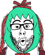 anime clothes female glasses green_hair hair kagiyama_hina open_mouth soyjak stubble touhou variant:nojak video_game // 513x615 // 20.1KB