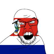 angry costa_rica country flag glasses jacksepticeye looking_at_you mustache open_mouth soyjak stubble teeth variant:feraljak youtube // 1500x1500 // 52.3KB